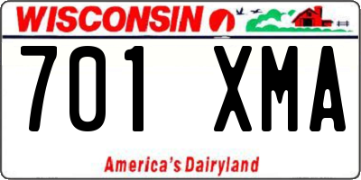 WI license plate 701XMA