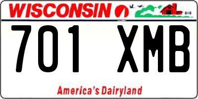 WI license plate 701XMB