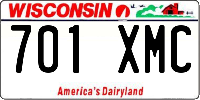 WI license plate 701XMC