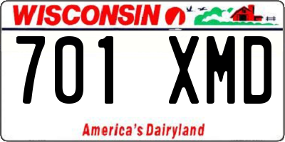 WI license plate 701XMD