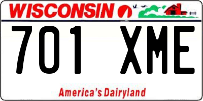 WI license plate 701XME