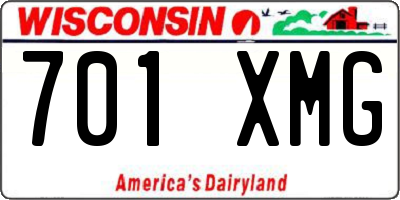 WI license plate 701XMG