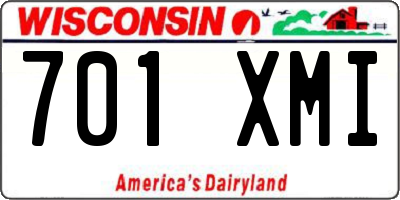 WI license plate 701XMI