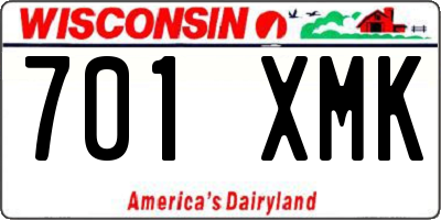 WI license plate 701XMK