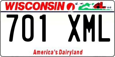 WI license plate 701XML