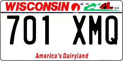 WI license plate 701XMQ