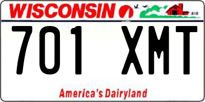 WI license plate 701XMT