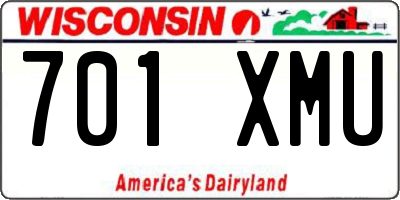WI license plate 701XMU