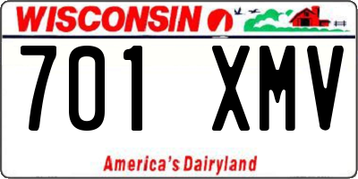 WI license plate 701XMV