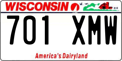 WI license plate 701XMW