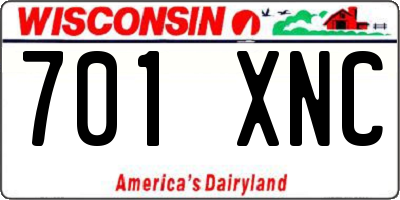 WI license plate 701XNC