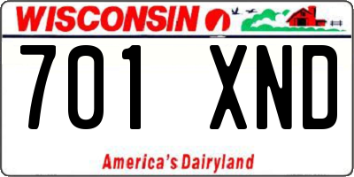 WI license plate 701XND