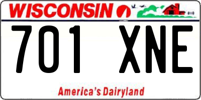 WI license plate 701XNE