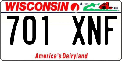 WI license plate 701XNF