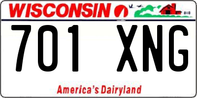 WI license plate 701XNG