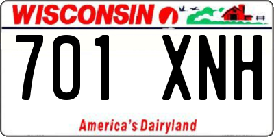 WI license plate 701XNH