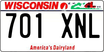 WI license plate 701XNL