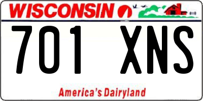 WI license plate 701XNS