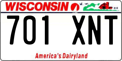 WI license plate 701XNT