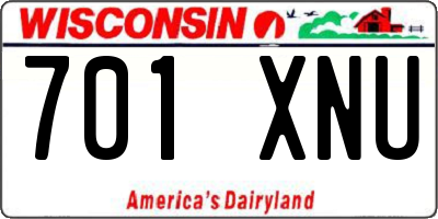 WI license plate 701XNU