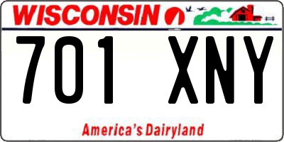 WI license plate 701XNY