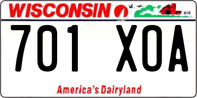 WI license plate 701XOA