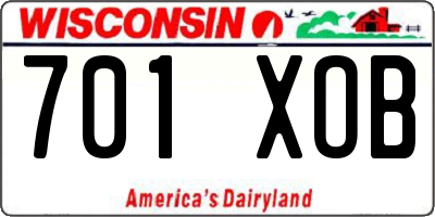 WI license plate 701XOB