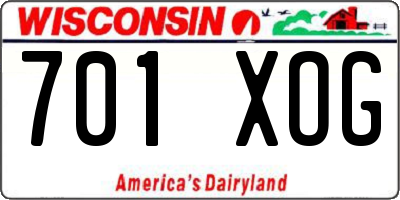 WI license plate 701XOG
