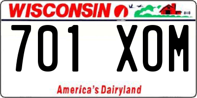 WI license plate 701XOM