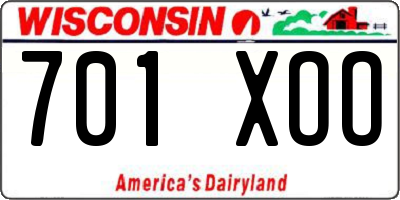 WI license plate 701XOO