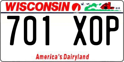 WI license plate 701XOP