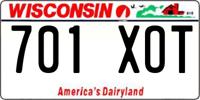 WI license plate 701XOT