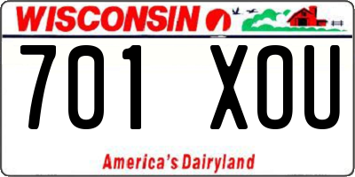 WI license plate 701XOU