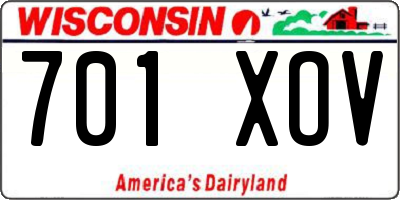 WI license plate 701XOV