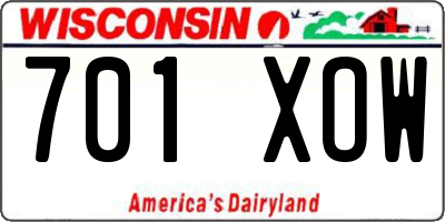 WI license plate 701XOW
