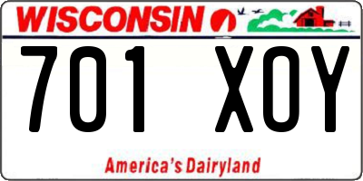 WI license plate 701XOY