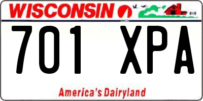 WI license plate 701XPA