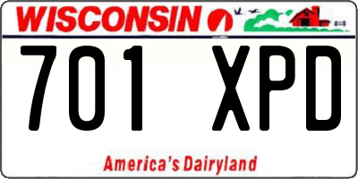 WI license plate 701XPD