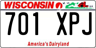 WI license plate 701XPJ