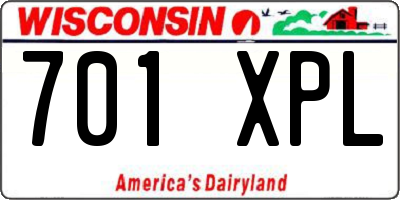 WI license plate 701XPL
