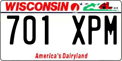 WI license plate 701XPM