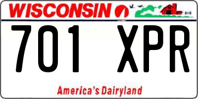 WI license plate 701XPR