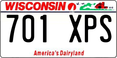 WI license plate 701XPS