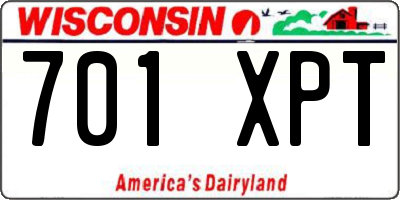 WI license plate 701XPT