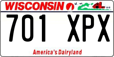 WI license plate 701XPX