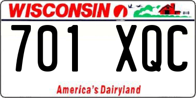 WI license plate 701XQC