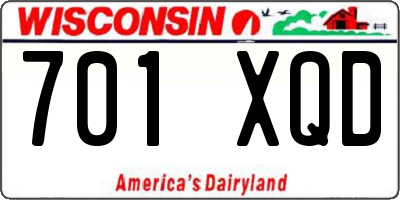 WI license plate 701XQD