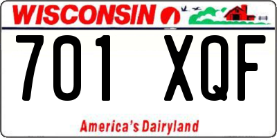 WI license plate 701XQF