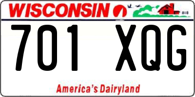 WI license plate 701XQG