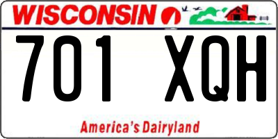 WI license plate 701XQH